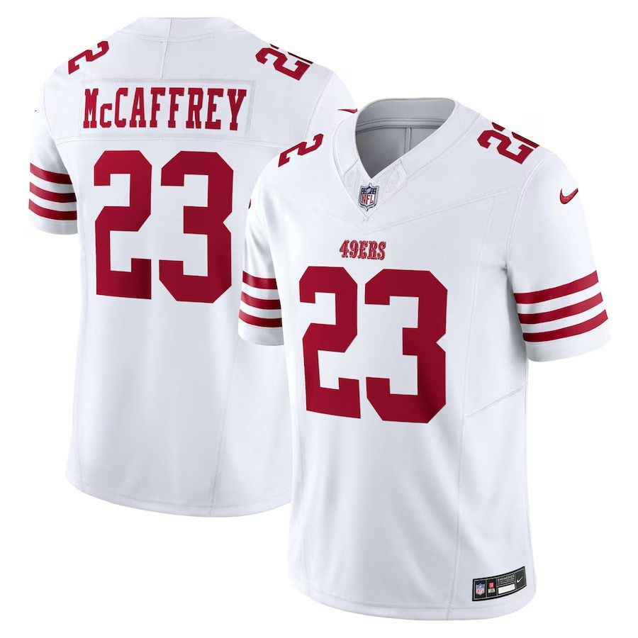 Men San Francisco 49ers 23 Christian McCaffrey Nike White Vapor F.U.S.E. Limited NFL Jersey